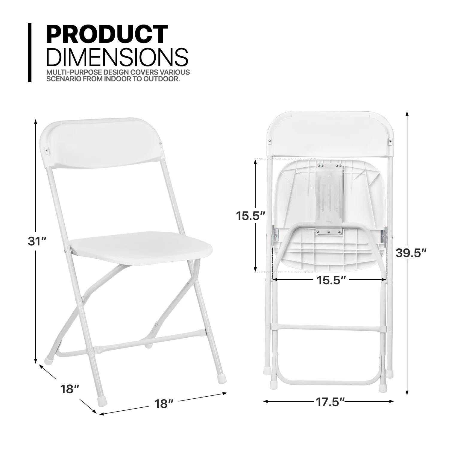 11-Piece 6 Ft Folding Dining Table with Chairs Set, White J149784
