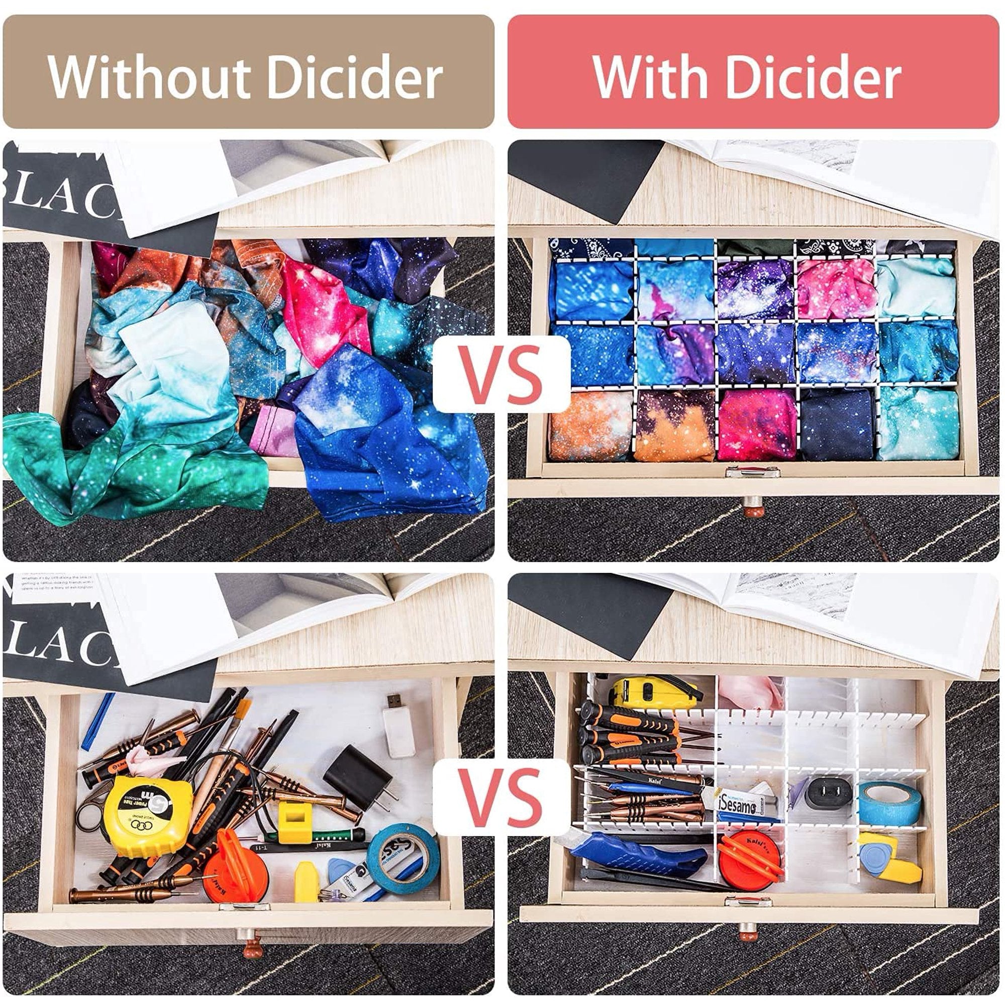 40 Pack White Drawer Dividers Organizer Set L897