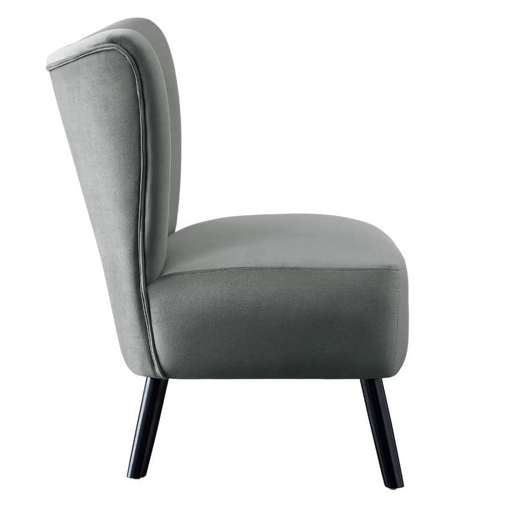 Gray Velvet Accent Chair J609