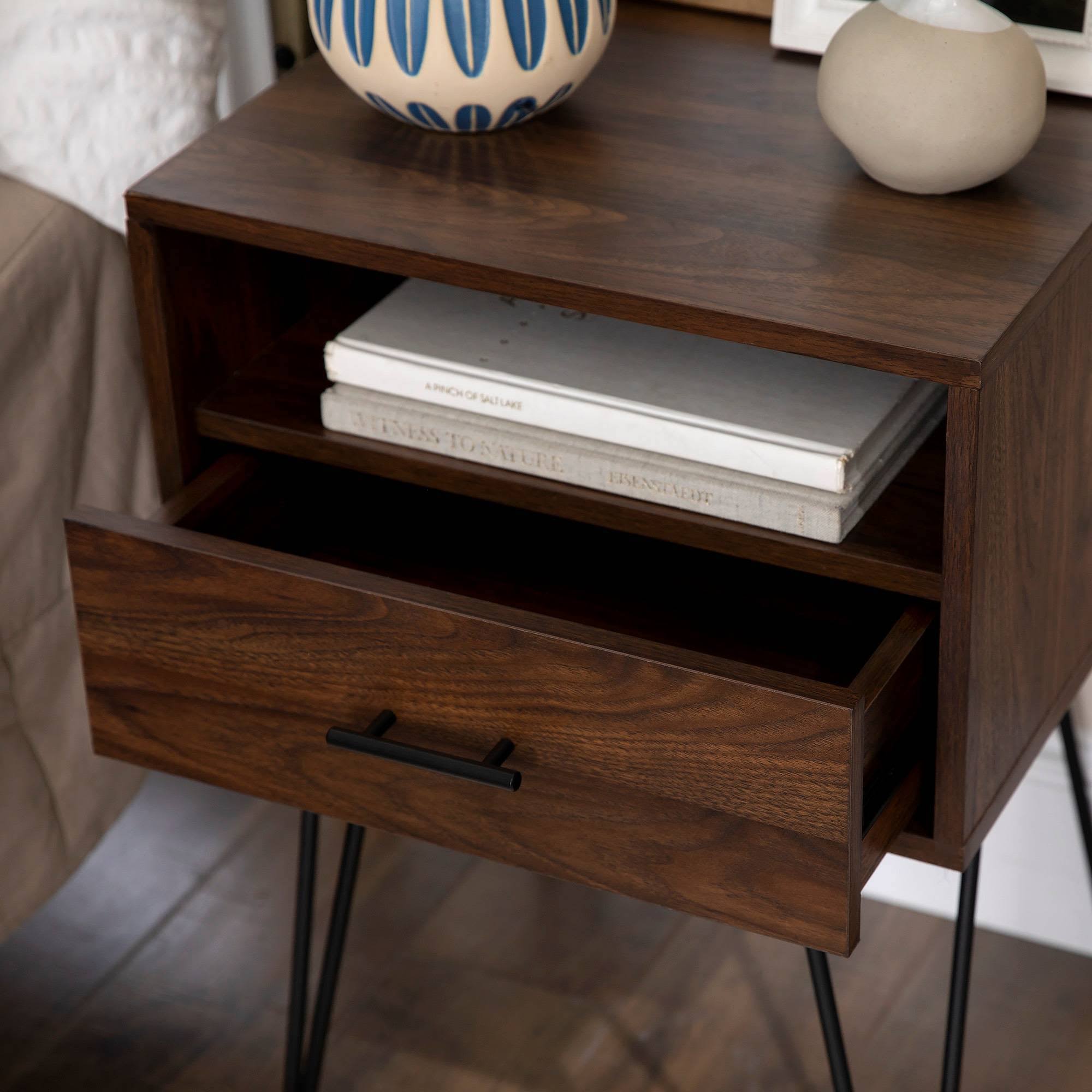 Dark Walnut Single Drawer Side Table K864