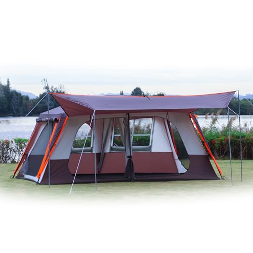Extra Large 10-12-14 Person Family Cabin Tent with Mesh, Waterproof, Double Layer Z365