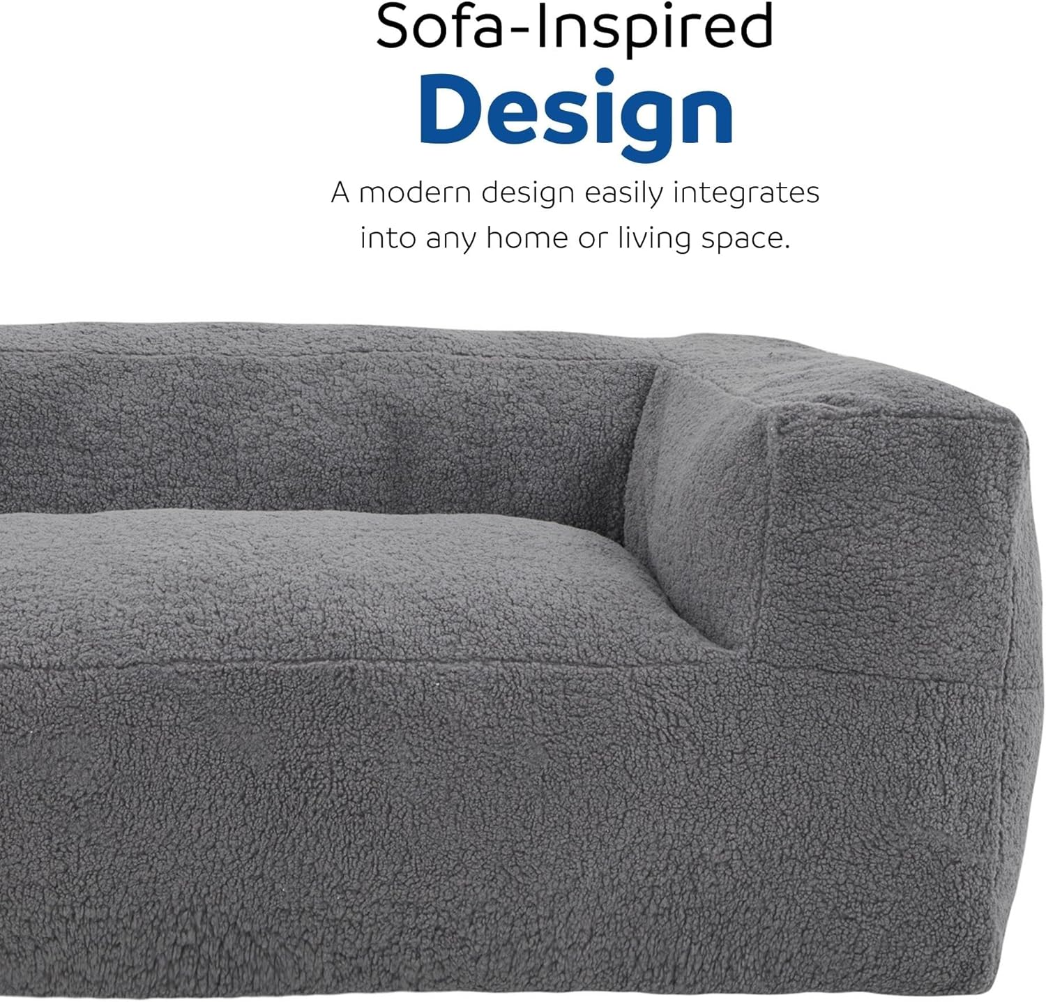 Gray Memory Foam Bean Bag Sofa Chair with Armrest D389