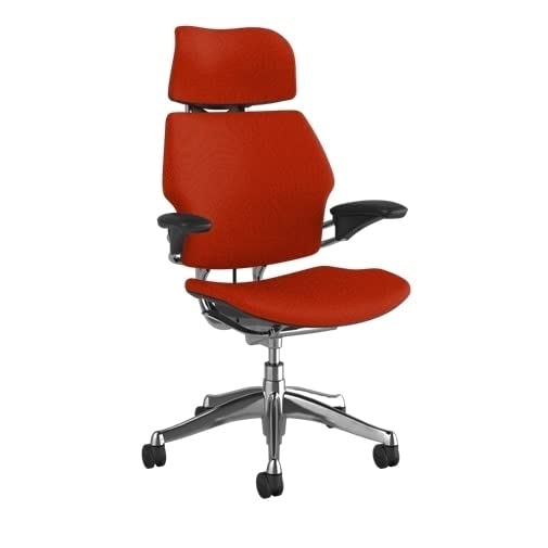 Polished Aluminum Ergonomic Office Chair with Headrest and Wheels Y392635