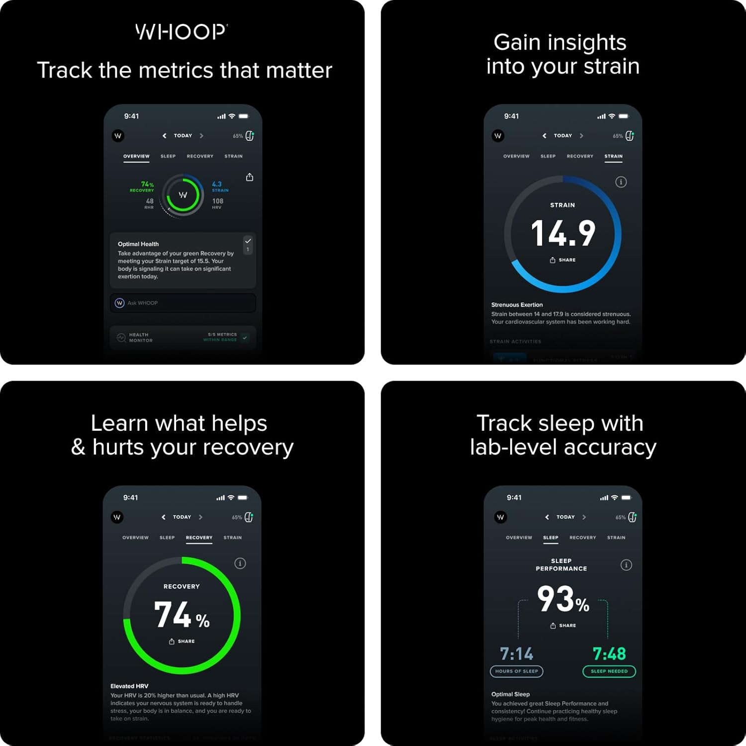 WHOOP 4.0 with 12 Month Subscription – Wearable Health, Fitness & Activity Tracker S25886