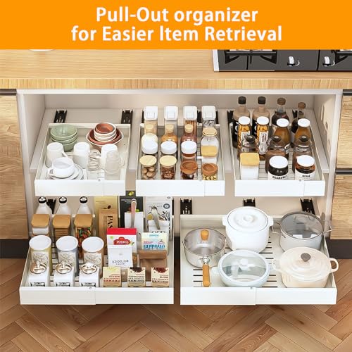 2 Pack Expandable Sliding Pull Out Cabinet Organizer Y4028