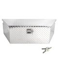 Heavy Duty Aluminum Diamond Plate Trailer Tongue Box with Lock and Keys, Silver, 39 x 16.5 x 12 Inches H6601