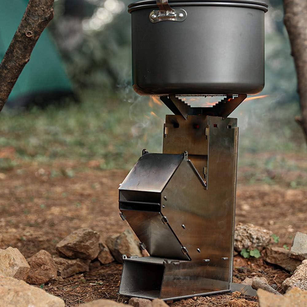 Collapsible Stainless Steel Wood Burning Camping Stove D4933