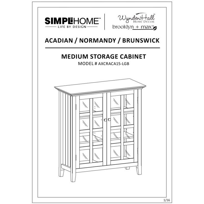Solid Wood Medium Storage Cabinet in Light Golden Brown C4124