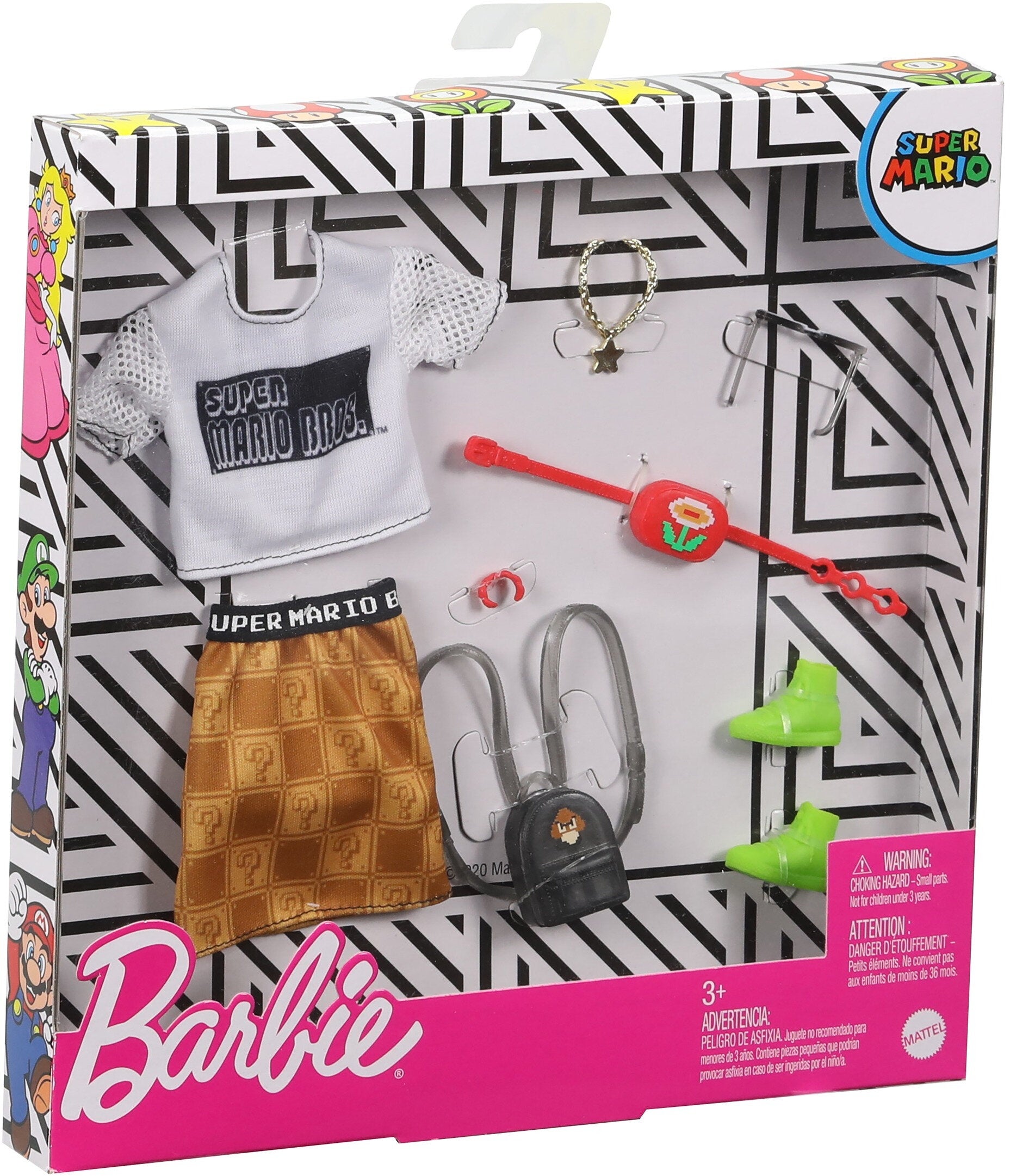 Super Mario Fashion Pack with T-Shirt, Skirt & 6 Accessories X90100