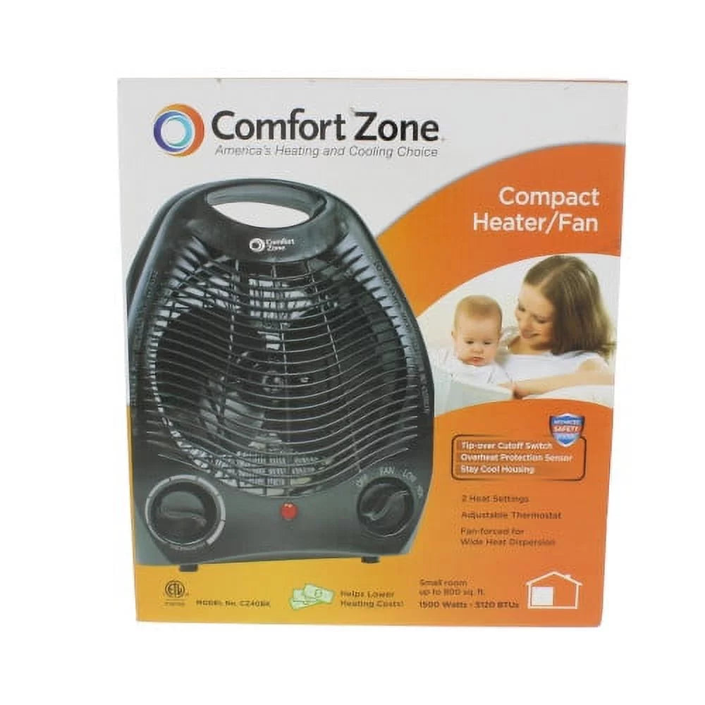 Black Fan-Forced Electric Portable Space Heater G9734