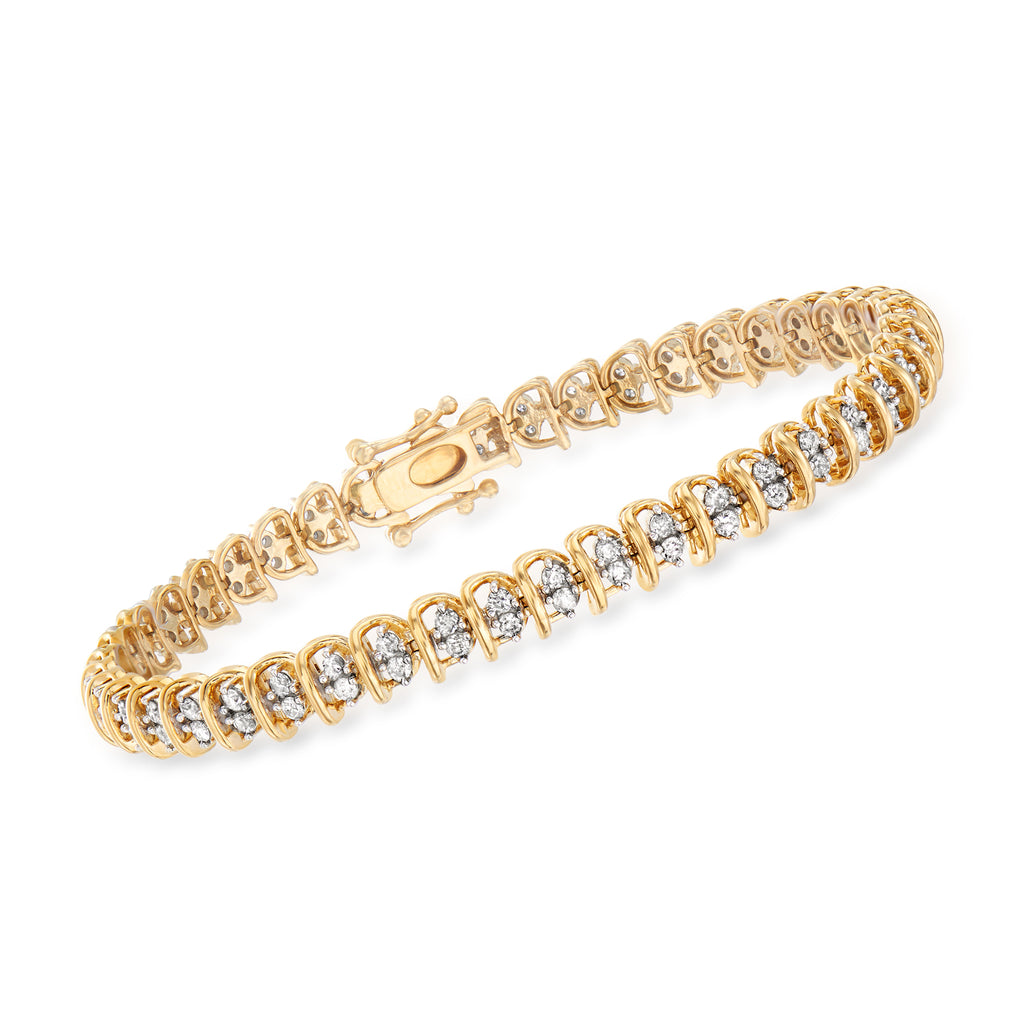 2.00 ct. t.w. Diamond Tennis Bracelet in 18kt Gold Over Sterling G601172