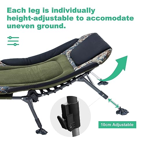 Oversized Folding Camping Cot with Mattress and Carry Bag, Green B339