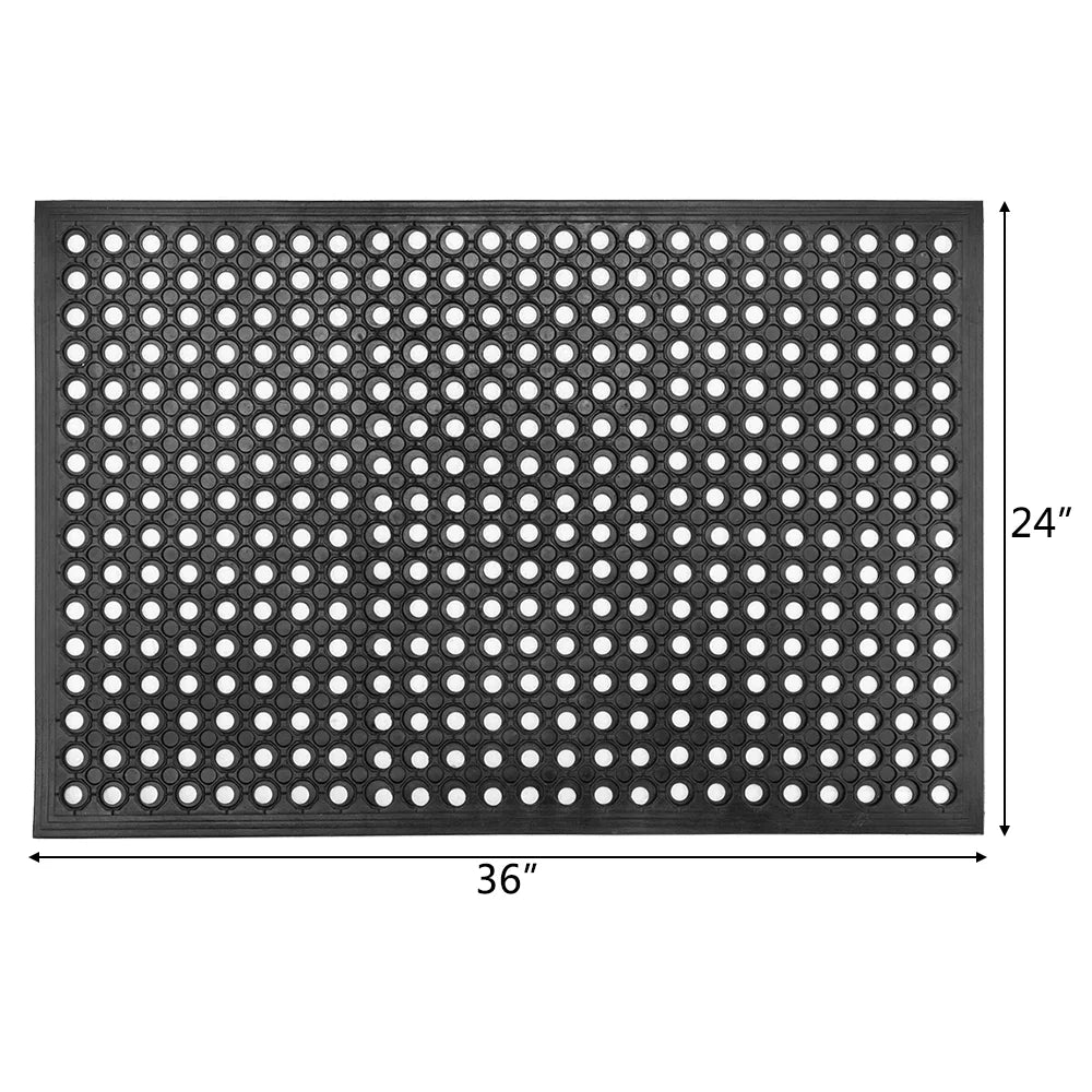 60" x 36" Anti-Fatigue Non-Slip Rubber Floor Mat with Holes M30978
