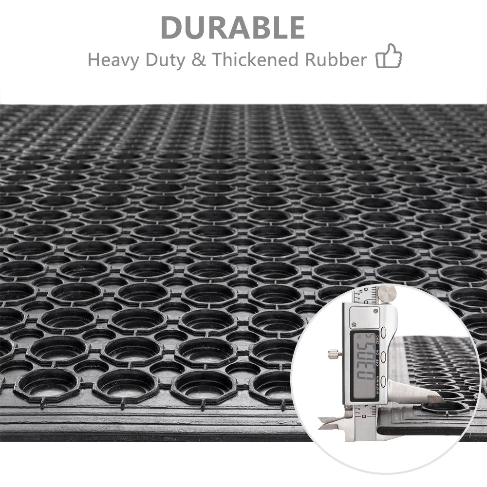 60" x 36" Anti-Fatigue Non-Slip Rubber Floor Mat with Holes M30978