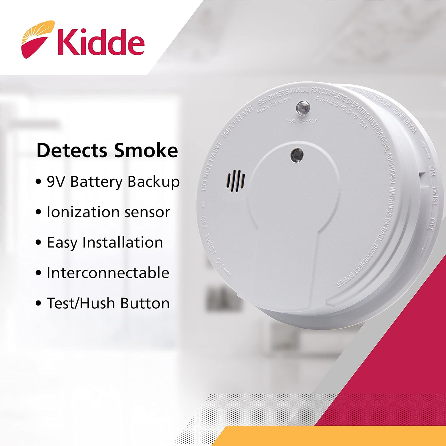 2-Pack Smoke Detectors with Battery Backup A2492