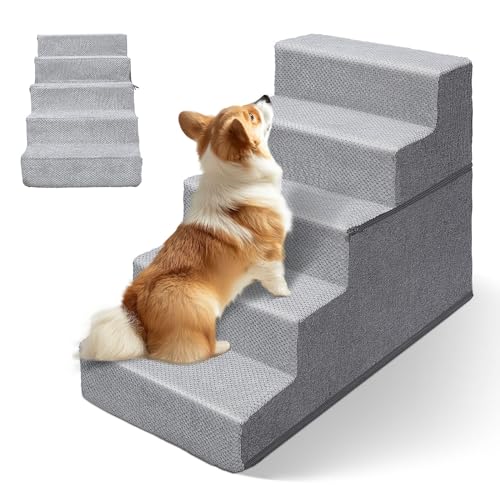 4-Step 18.1" H Folding Pet Stairs with Removable Washable Cover M32830