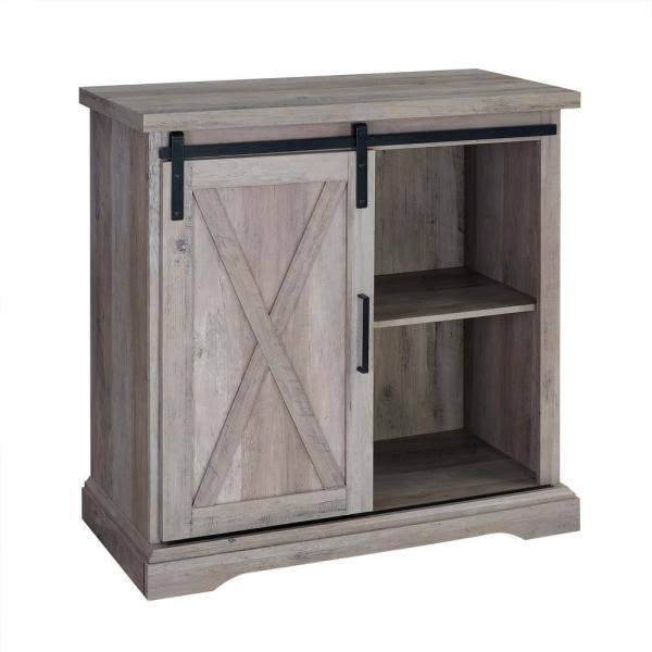 Grey Wash Rustic Accent Cabinet X1009