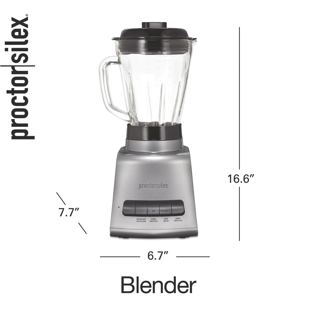 Black and Silver 52 oz BPA Free Glass Blender W26110