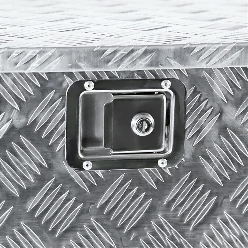 Aluminum Trailer Tongue Tool Box Diamond Tread Silver 29 x 15 x 18in X98199
