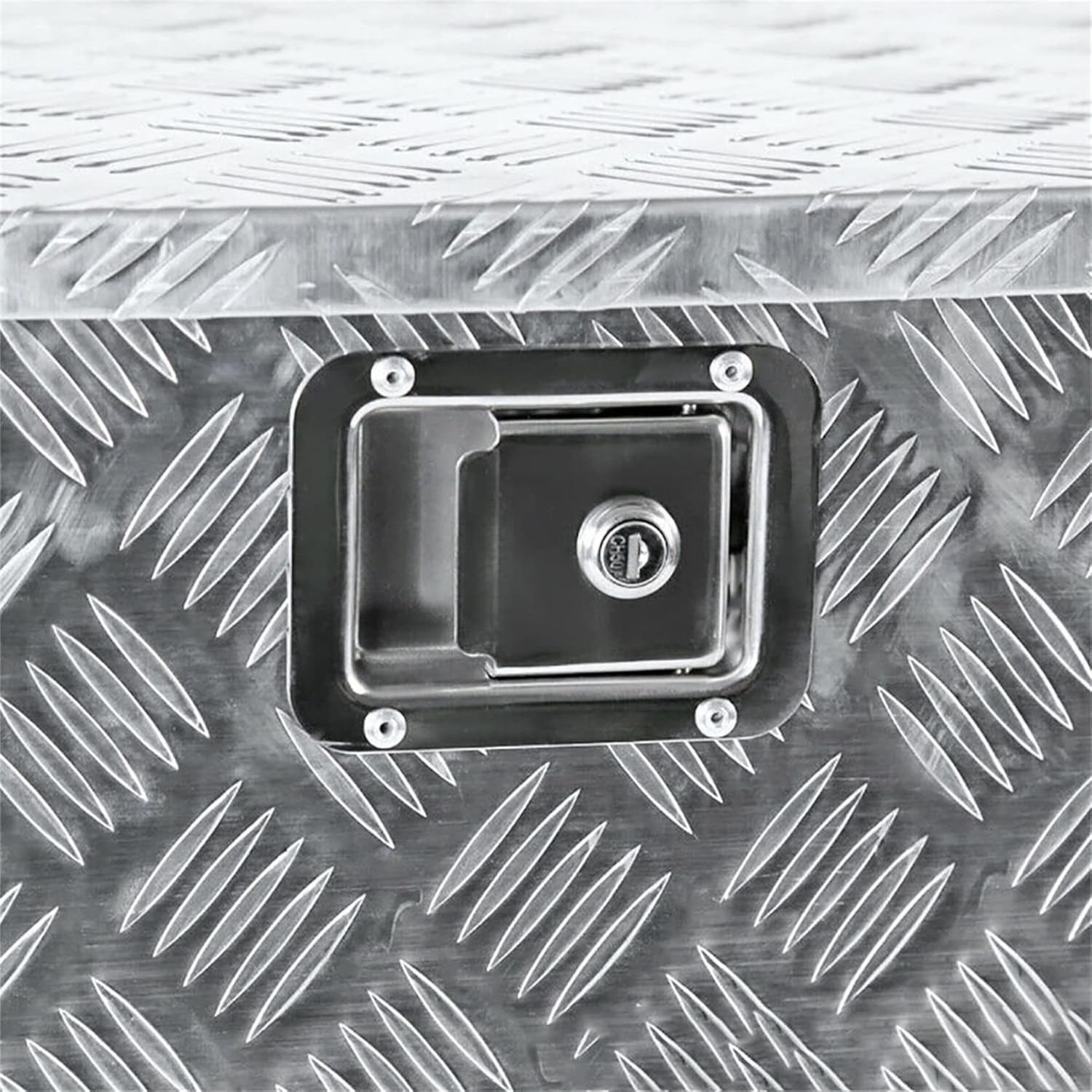 Aluminum Trailer Tongue Tool Box Diamond Tread Silver 29 x 15 x 18in X98199