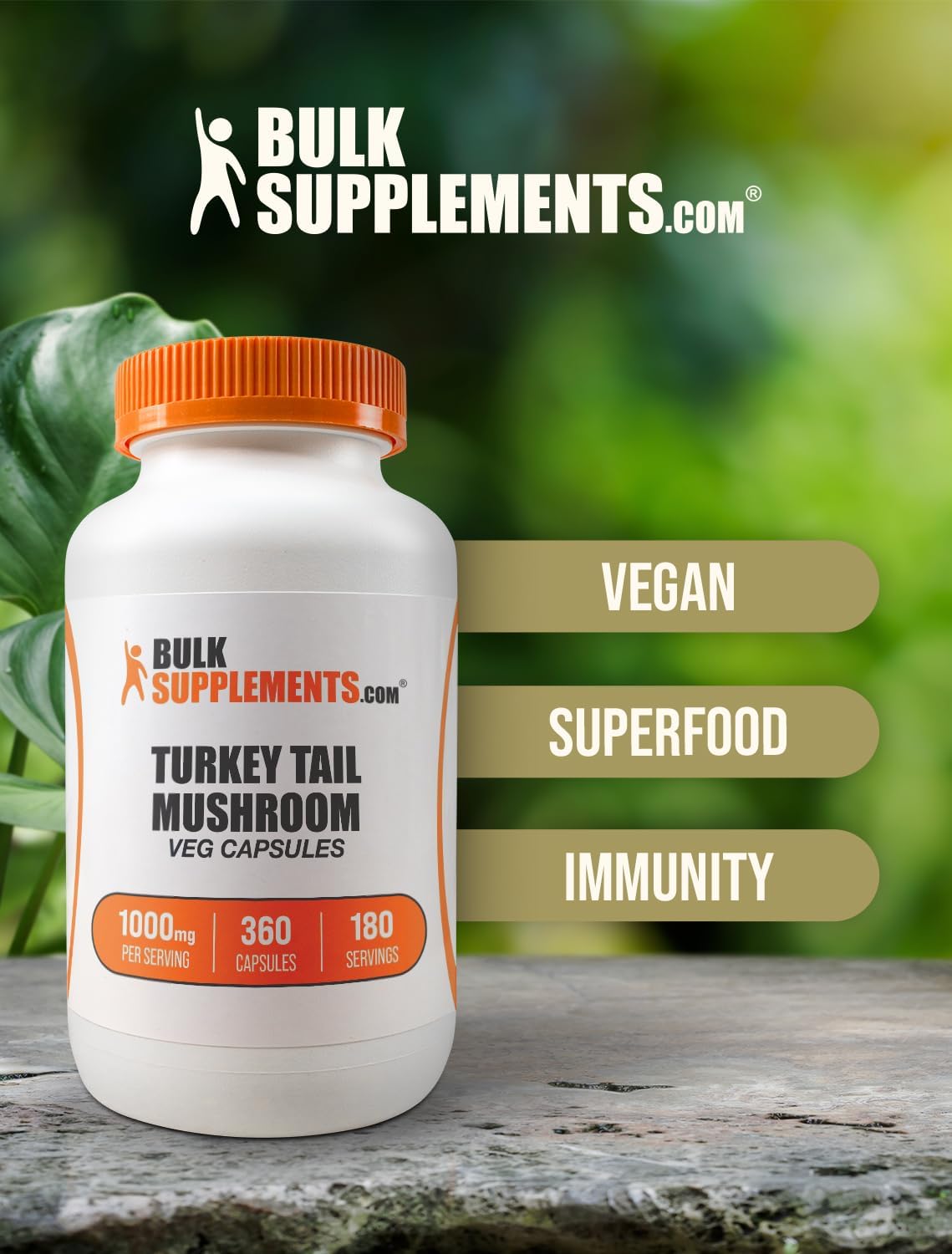 Turkey Tail Mushroom Capsules, 360 Veg Capsules N56458