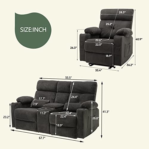 2 Piece Power Reclining Sofa Set J449732