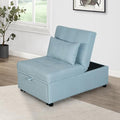 Green Sleeper Chair Sofa Bed with Adjustable Backrest and Lumbar Pillow O8838