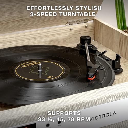 6-in-1 Turntable with CD & Cassette Player, Bluetooth, Walnut W521323