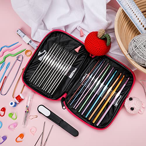 9 Ergonomic Crochet Hooks Set with Case O388190