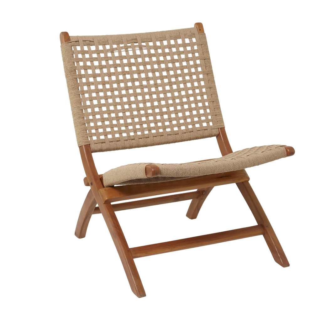 Brown Wood Handmade Woven Lounge Chair R686