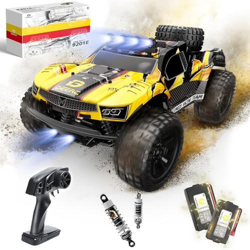 1:10 Large Remote Control Truck with Lights, 48 km/h 4x4 Off-Road Electric Vehicle with 2 Rechargeable Batteries K523