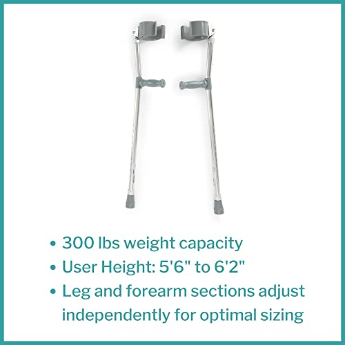Adjustable Steel Forearm Crutches, 28 in x 37 in, 2 Pack X317819