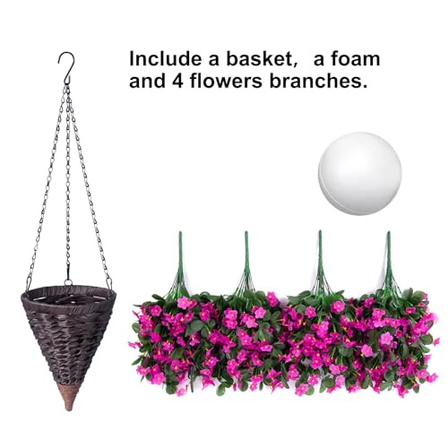 Faux Silk Hanging Flowers Plants Baskets S744