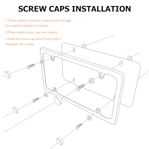 2 Pack Stainless Steel License Plate Frames with Screw Caps Z336