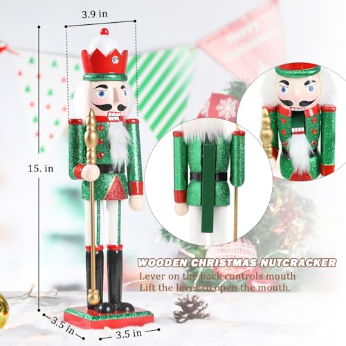 16 Inch Wooden Christmas Nutcracker Figures Ornament Green K659