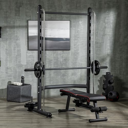 Black Adjustable Power Rack with Pull-Up Bar Z296