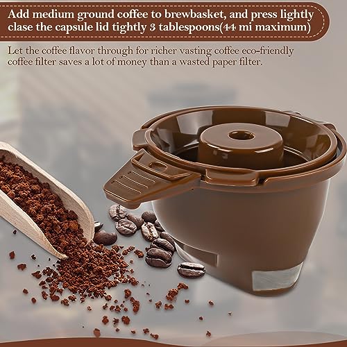 Single Serve Ground Coffee Brew Basket Replacement Parts Reusable Coffee Filter Brown (1 Pack) H623153