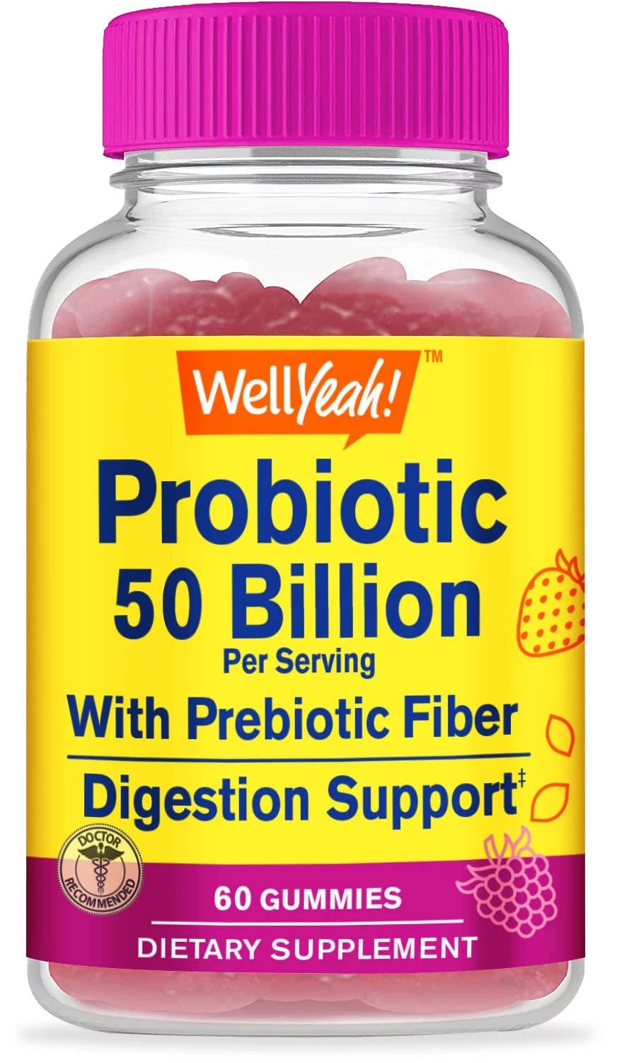 50 Billion Probiotics + Prebiotics Gummies with 12 Strains, 60 Gummies I643