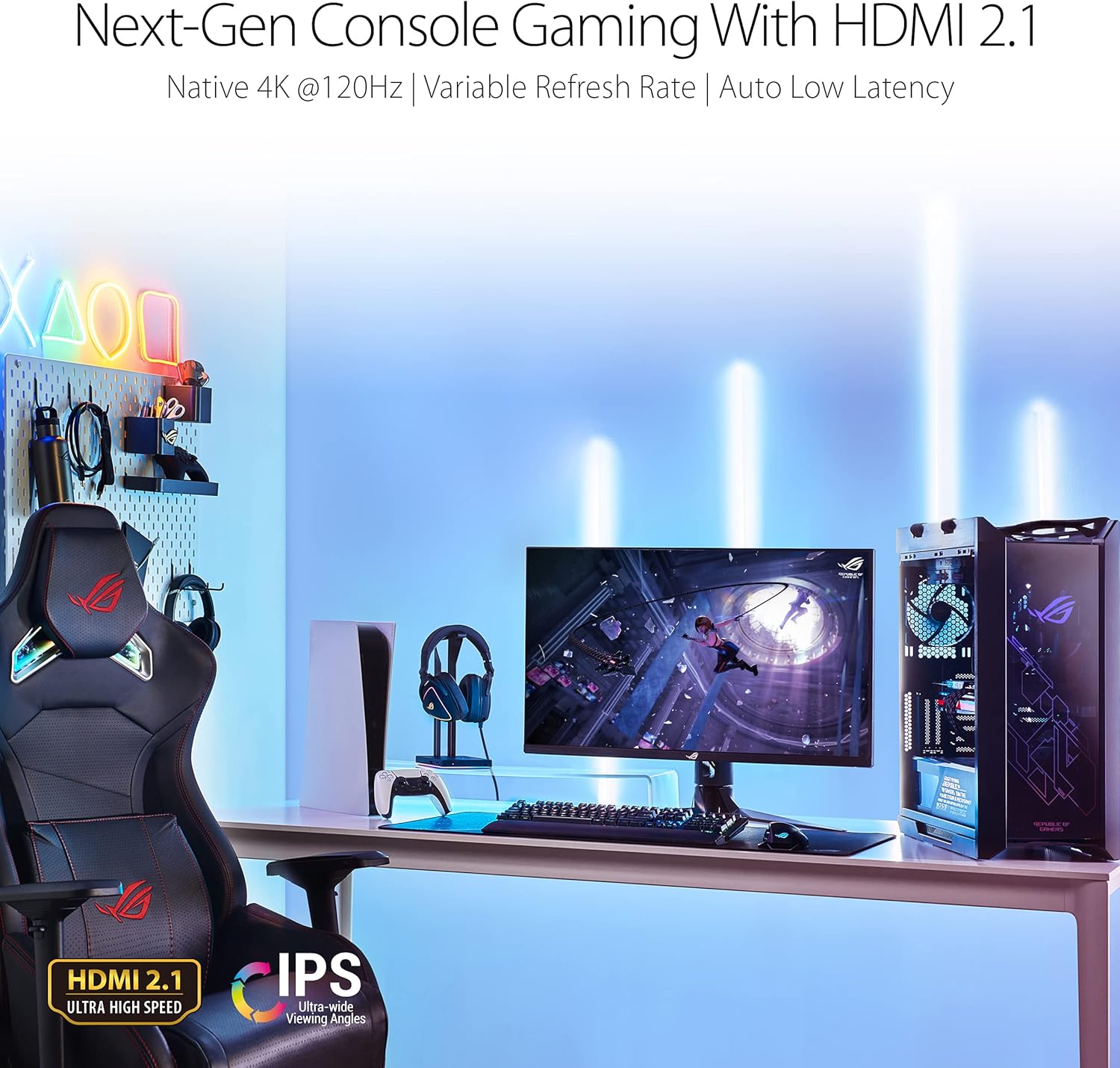 32” 4K HDR 144Hz Gaming Monitor, UHD (3840 x 2160), IPS, 1ms, G-SYNC Compatible, DisplayPort, USB A306967