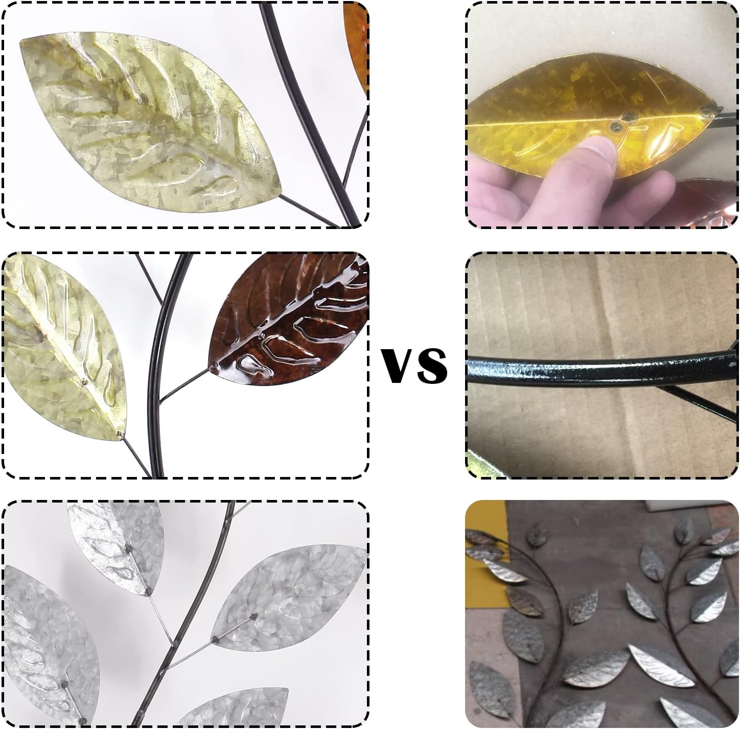 Set of 2 Metal Leaf Wall Hanging Art Decor, 38 Inch Iron Olive Branch Home Sculptures A251812