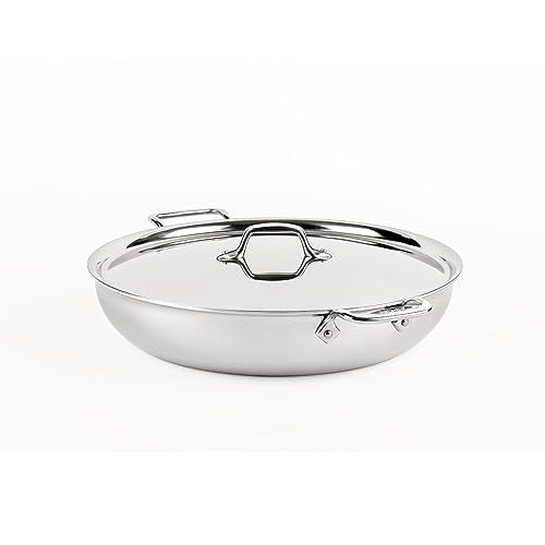 3-Ply Stainless Steel Large Frying Pan 7 Quart Y910
