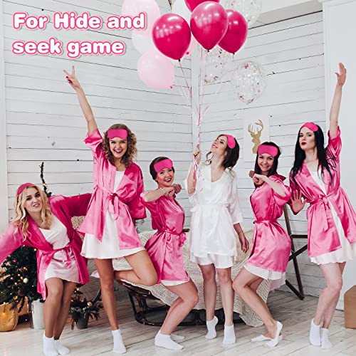 100 Pieces Pink Silk Sleep Eye Mask with Adjustable Elastic Strap D299