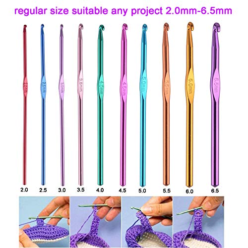9 Ergonomic Crochet Hooks Set with Case O388190