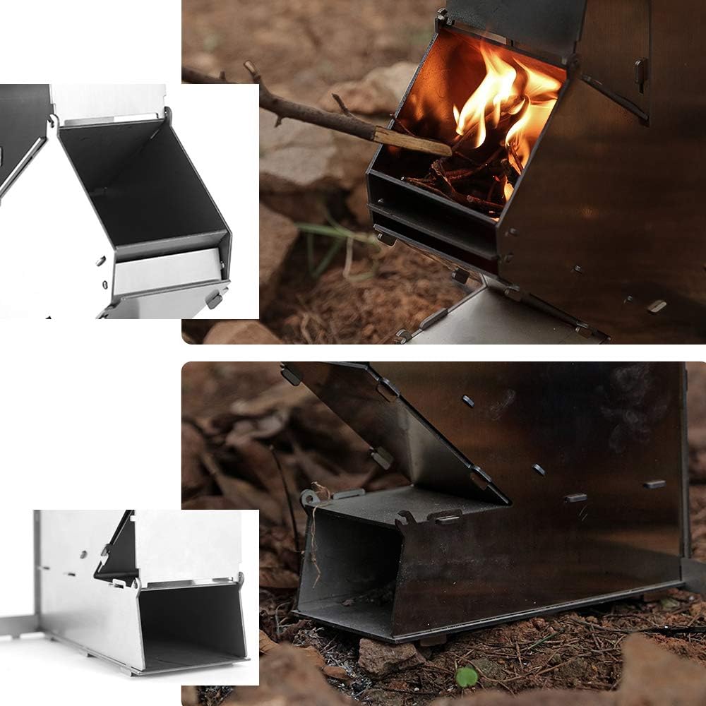 Collapsible Stainless Steel Wood Burning Camping Stove D4933