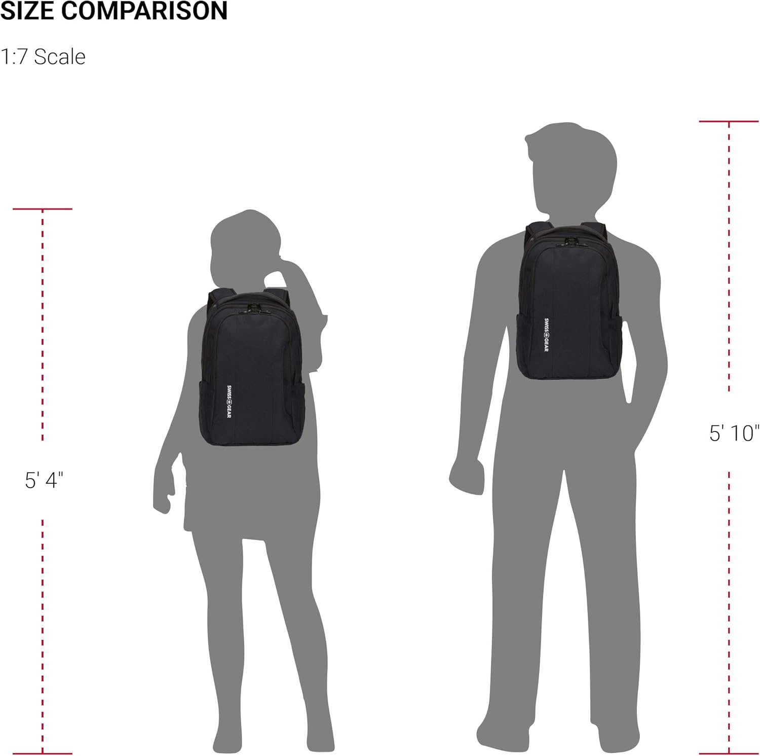 Compact Laptop Backpack, Black, 17-Inch L3186