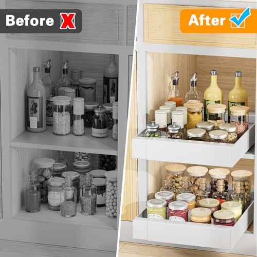 2 Pack Expandable Sliding Pull Out Cabinet Organizer Y4028