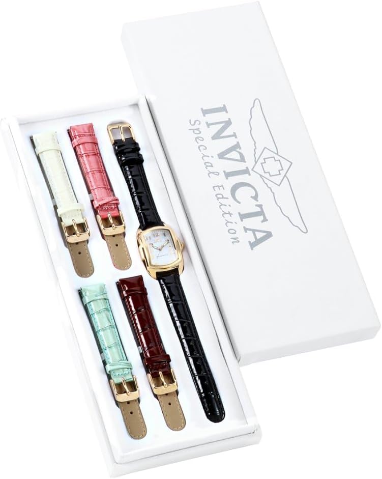 White Mother-Of-Pearl Dial Black Patent Leather Watch E6204