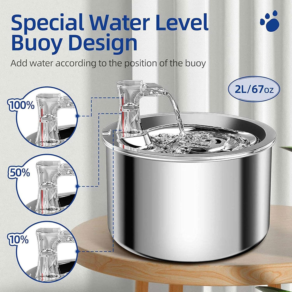 2L/67OZ 304 Stainless Steel Automatic Water Fountain G65262