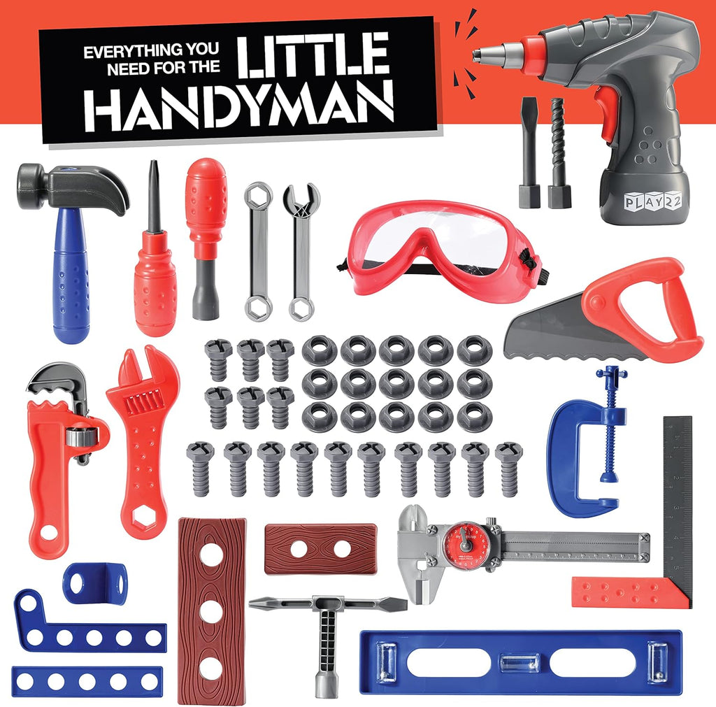 76 Pc Kids Tool Set Bench with Electronic Play Drill H4321