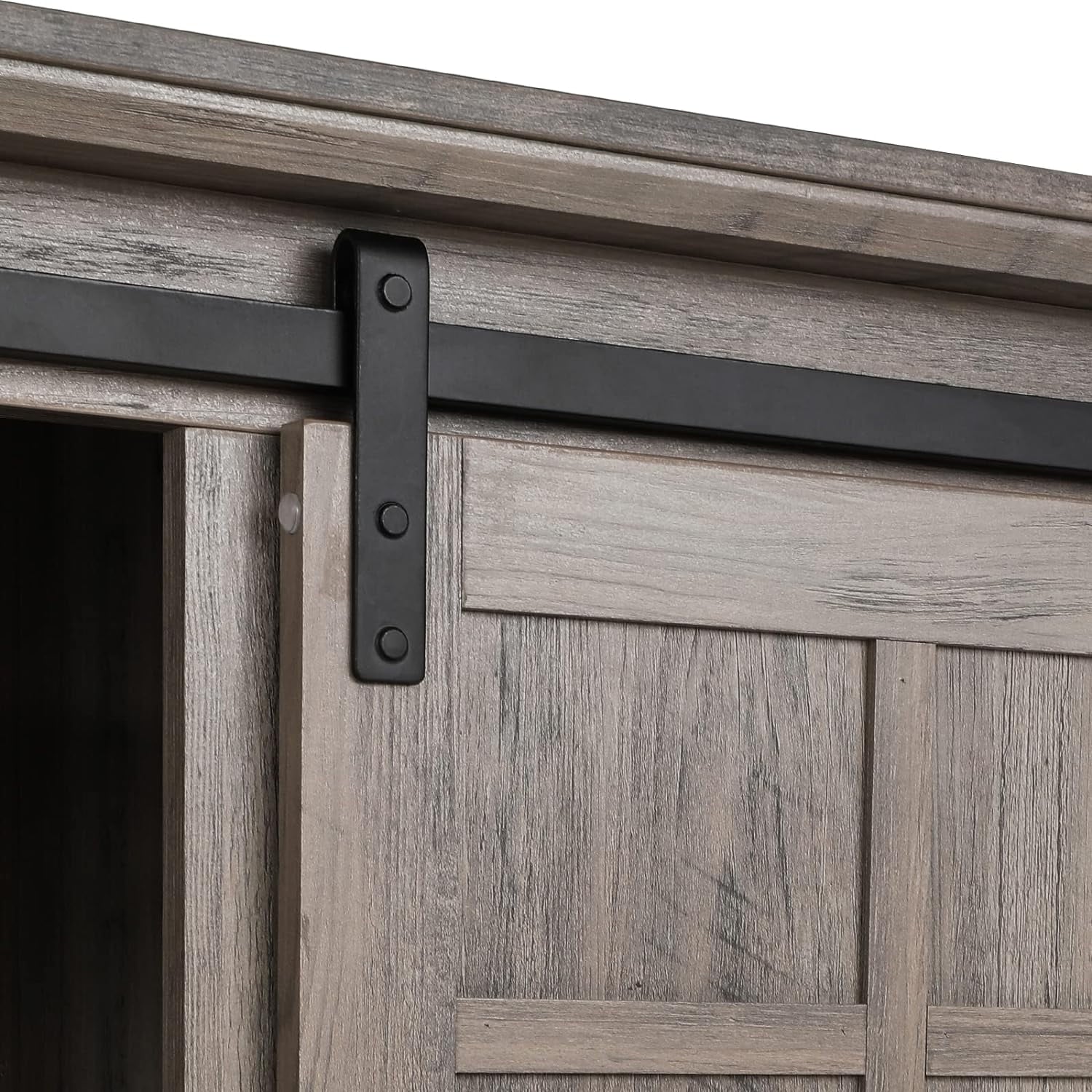 Gray Wash Farmhouse TV Stand with Electric Fireplace E7581